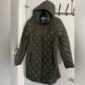 Michael Kors women's Down hooded Puffer long Coat - size M
